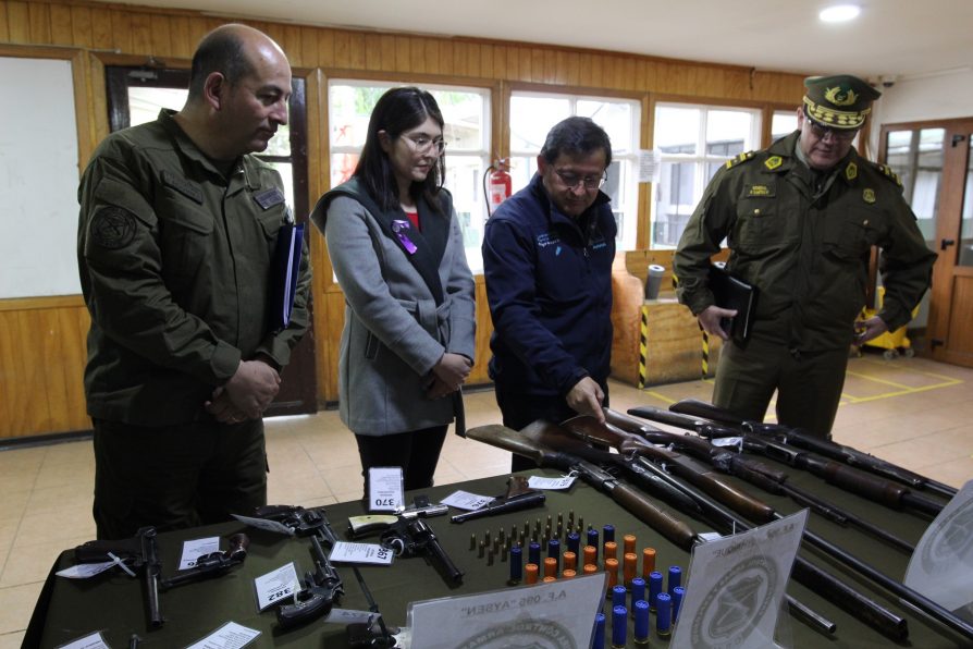 Cerca de 90 armas de fuego fueron recuperadas por Carabineros en Aysén para eliminación en el Depósito Central de Armas
